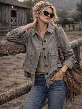 Hei Hei Anthropologie Layered Jacket Light Green Cropped Asymmetrical Size L